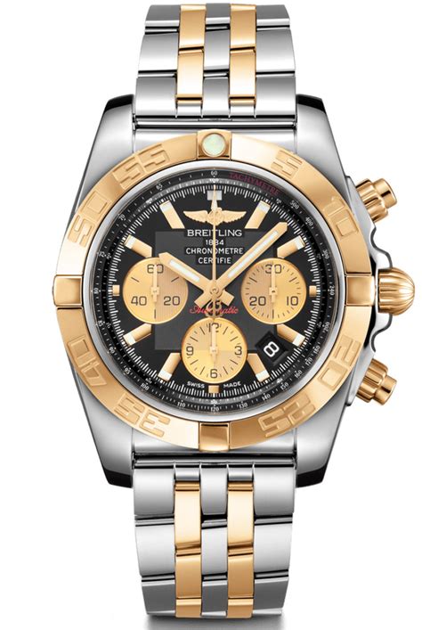 breitling chronomat 44 guld/stål|breitling chronomat 44 blacksteel.